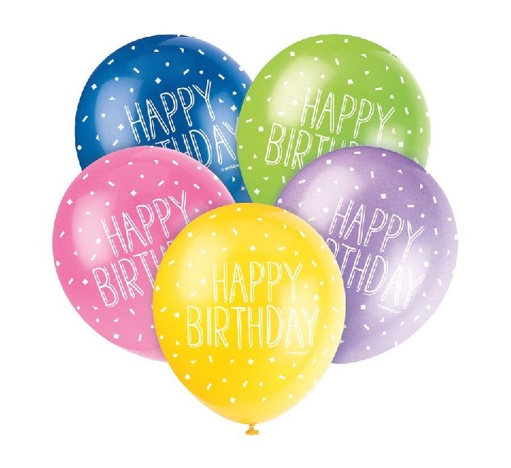 5pk Happy Birthday Balloons