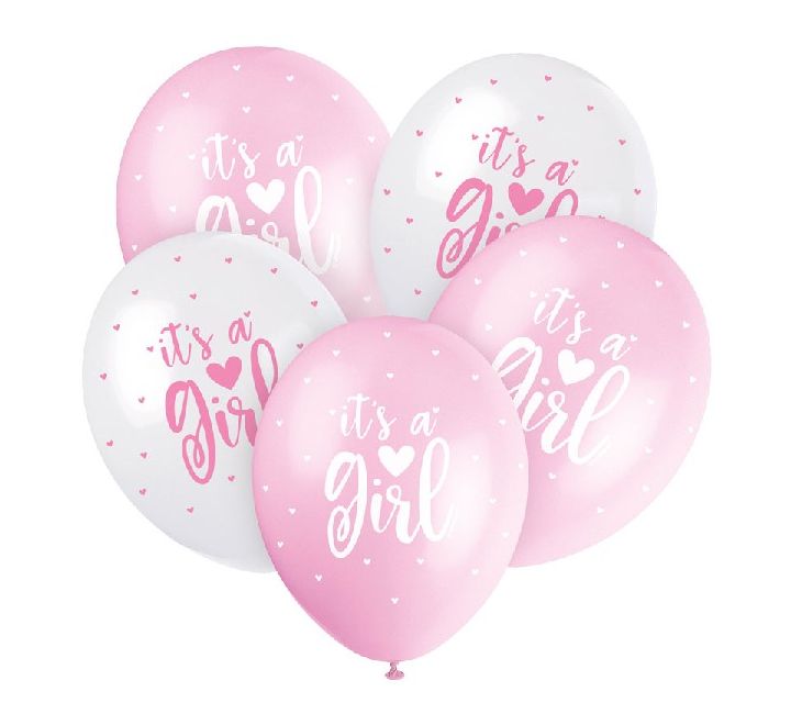 5pk It's A Girl Balloons