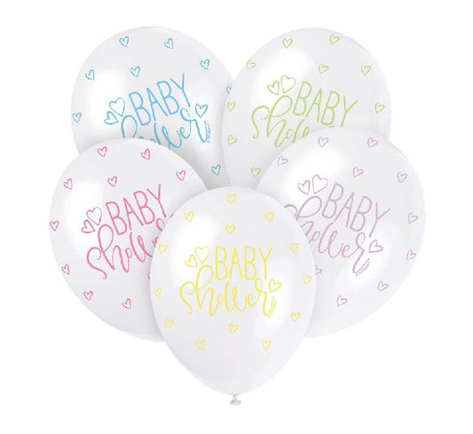 5pk Baby Shower Balloons - Pastel