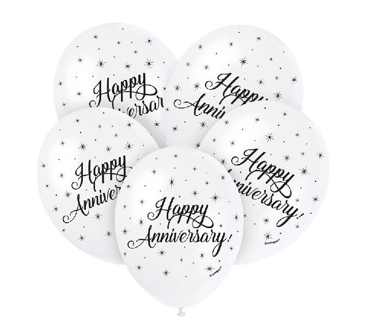 5pk Happy Anniversary Balloons