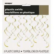 8pk Swirl Decorations - Gold