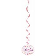 Pink Bunting Christening Swirls 3pk