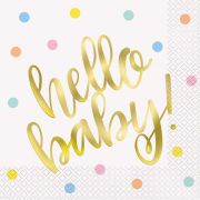 Hello Baby Napkins 16pk