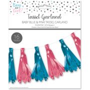 Pink & Blue Tassel Garland