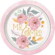 Floral Mr & Mrs Plates 8pk