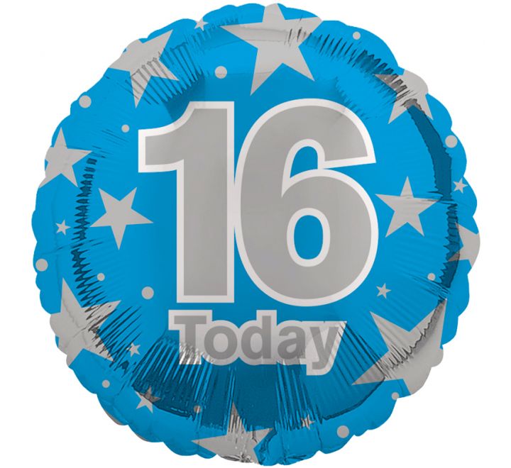 16 Today Balloon - Blue