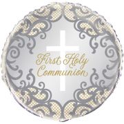 Gold Cross First Communion Balloon