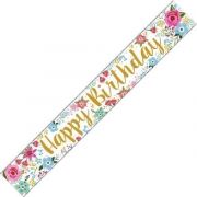 9ft Flowery Birthday Banner