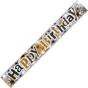 9ft Black & Gold Birthday Banner