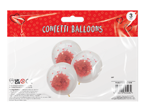 Valentine's Confetti Balloons 3pk