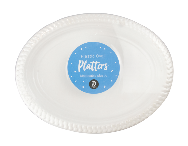 Plastic Oval Platters 10pk