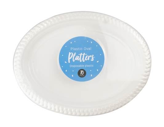 Plastic Oval Platters 10pk