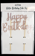 Happy Birthday Cake Topper - Rose Gold