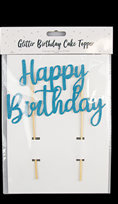 Happy Birthday Cake Topper - Blue