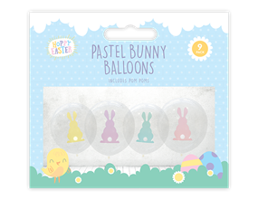 Pastel Easter Bunny Balloons 9pk